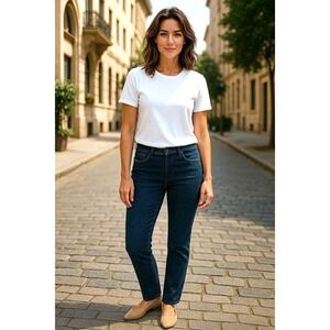 Spanx Pull On Womens Small Ankle Skinny Jeans Stretch Dark Wash Midnight Shade‎